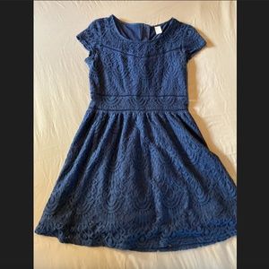 Blue Lace Mini Dress